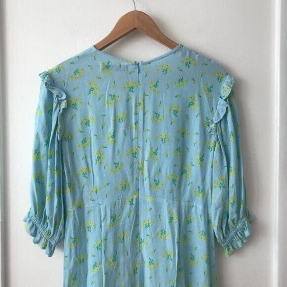 Faithfull The Brand Jean Marie Puff Sleeve Midi Dress - Picture 12 of 13